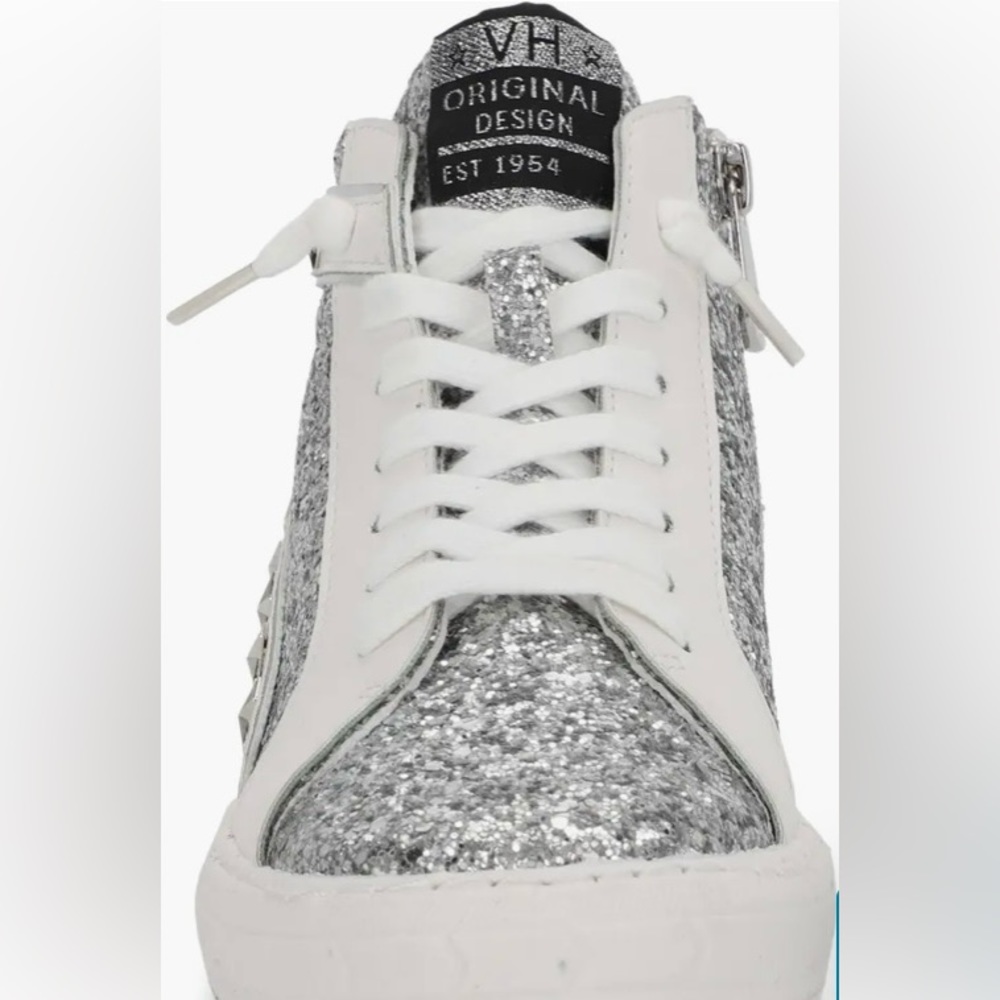 Vintage Havana Betsey High Top Sneaker Silver Glitter size 7 - Picture 2 of 9
